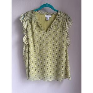 Green Pattern Rachel Zoe Sleeveless Top - Size Large